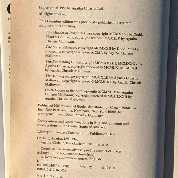 Agatha Christie Five Classic Murder Mysteries Book - Picture 3 of 12